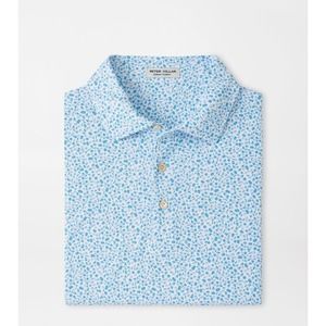 Peter Millar Golf Shirt Polo CS Summer Comfort Cara Cara Print XL Blue White NWT